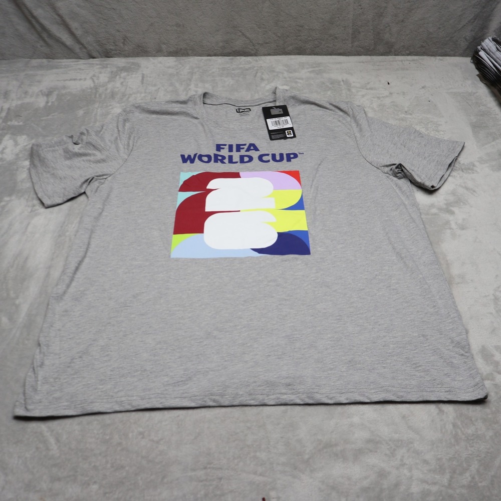 FIFA World Cup 2026 Shirt Men XXL Gray Football Graphic Casual Tee $20 NEW